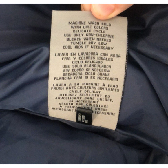 Levi’s Quilted Puffy Varsity Bomber Jacket Blue Gray XL - Picture 9 of 11